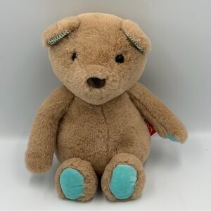 B Softies 11” Light Brown Teddy Bear Plush Teal Paws Soft Toy Stuffed Animal toy